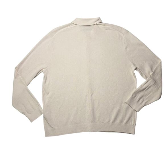 Madewell Men’s Collared Knit Cardigan XL Ivory Button Front Sweater - Picture 5 of 7